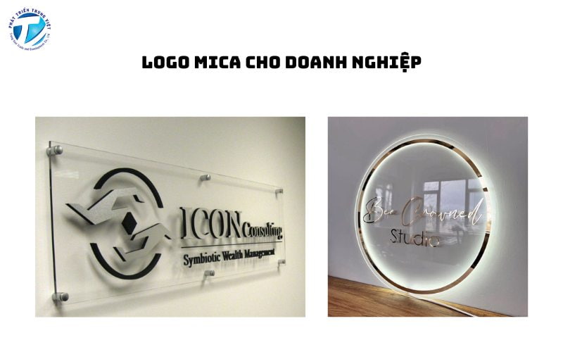 In logo mica sang trọng cho doanh nghiệp, cửa hàng 